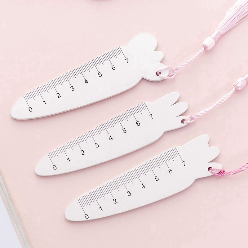 Thẻ Đánh Dấu Trang Sách Bằng Gỗ Đính Tua Rua Hình Thỏ Hoạt Hình 7Cm