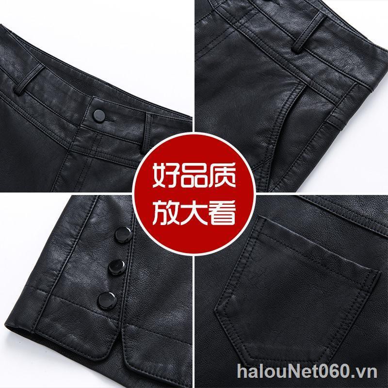 Quần ngắn da ống rộng lưng cao thời trang nữ tính