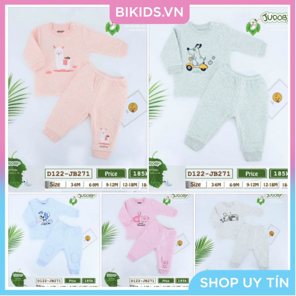 JUDOBY- Bộ cài vai dài tay trần bông day siêu dễ thương 6m-24m ( JB271)