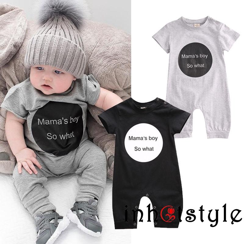 Áo liền quần tay ngắn cho bé trai sơ sinh