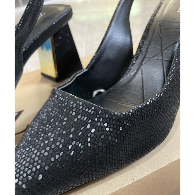 Giày Zara Xuất Xịn Da Vân Bling Sang Chảnh Trắng Size 35