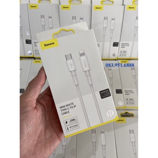 Cáp sạc nhanh IPTypeC to 18W PD Baseus Mini White 1m
