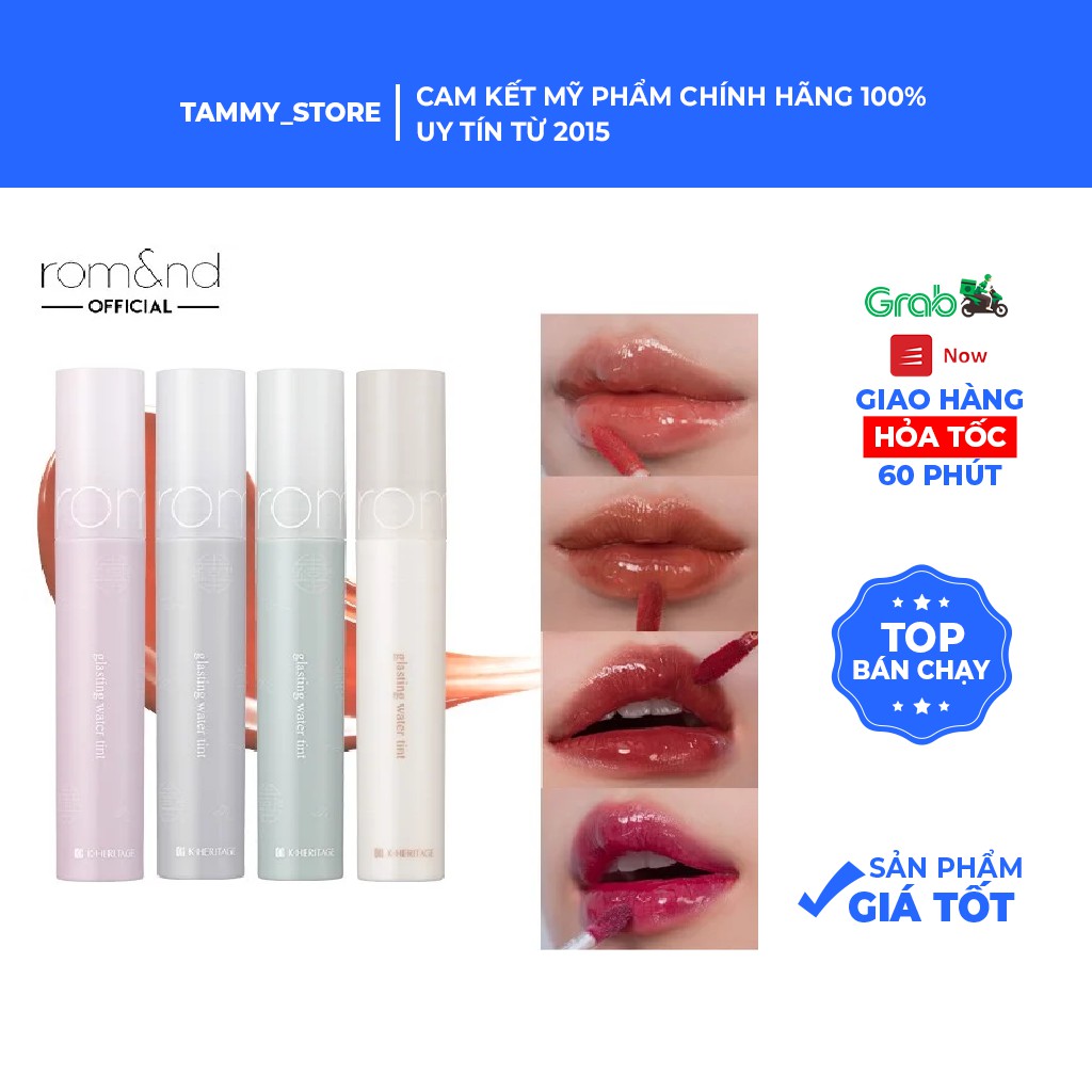 Son Tint Siêu Lì, Căng Mọng Đôi Môi Romand Glasting Water Tint 4g [Hanbok Project]