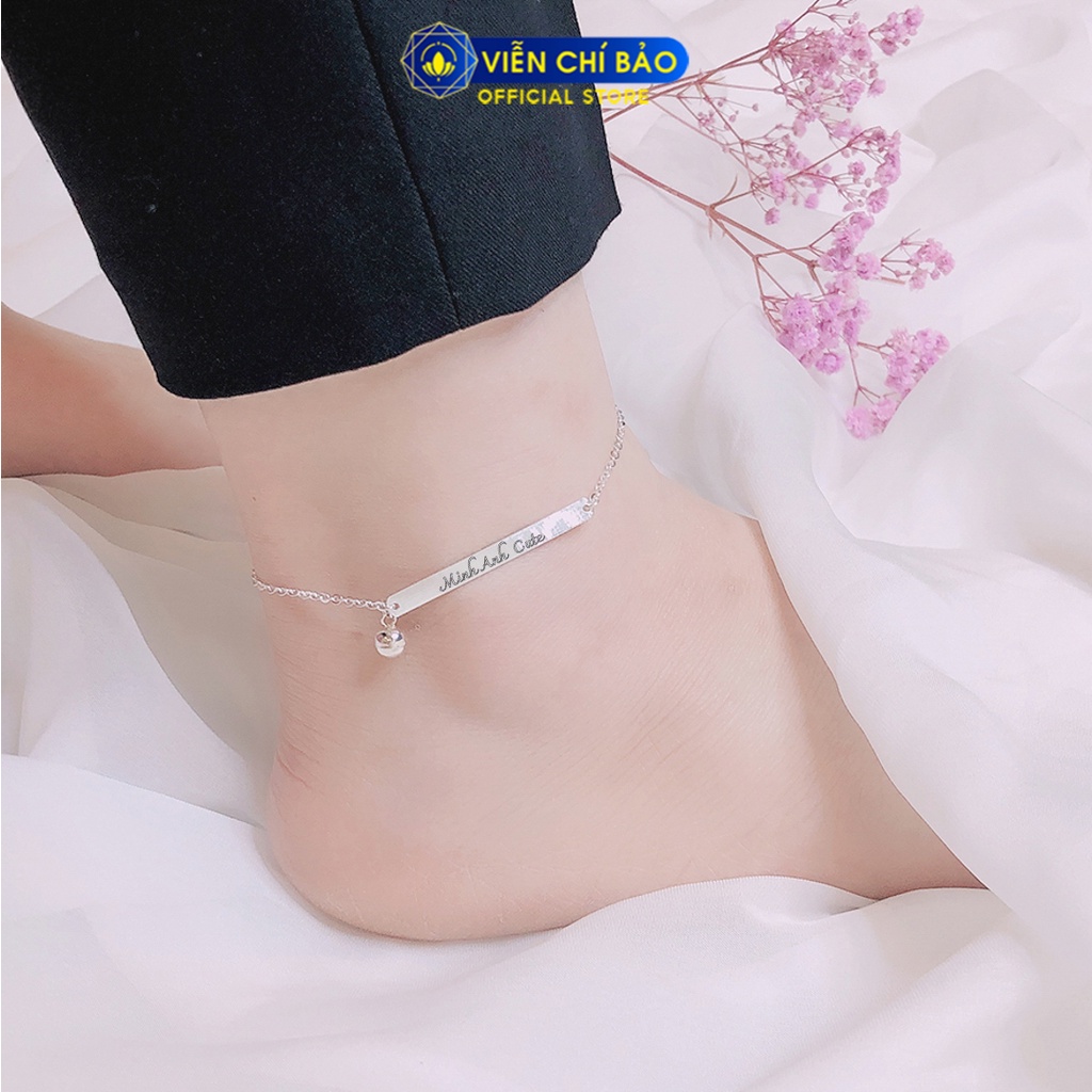 Lắc chân bạc nữ Khắc tên theo yêu cầu chất liệu bạc 925 thời trang phụ kiện trang sức nữ Viễn Chí Bảo L500048x