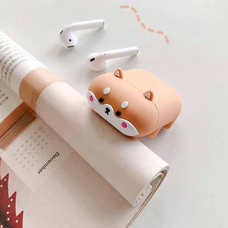 Vỏ Bảo Vệ Hộp Sạc Tai Nghe Bluetooth Không Dây Airpods 1 2 Bằng Silicon Hình Chú Chó Corgi Dễ Thương