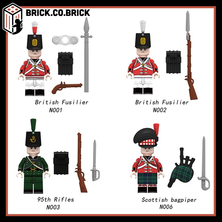 Lego Lính Anh Quốc Đồ chơi Lắp Ráp Military Army Btitish Soldier Minifigure N001