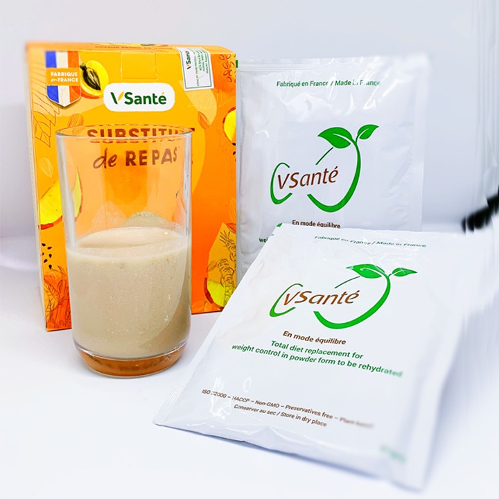 Combo 02 hộp Bữa ăn cân bằng VSanté giảm cân, giảm béo hiệu quả [ Vị Đào + Hạnh Nhân] + Tặng kèm bình lắc- Hàng Pháp | BigBuy360 - bigbuy360.vn