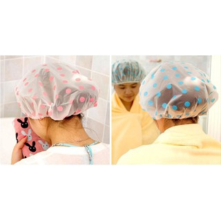 Mũ trùm tóc chống nước khi tắm chấm bi b028