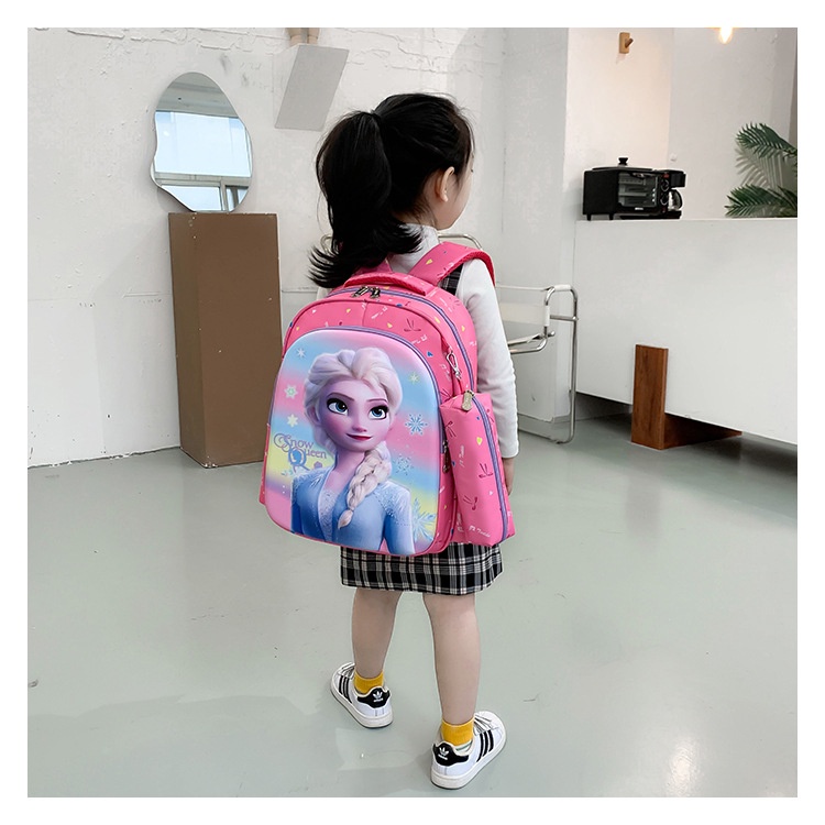 Balo học sinh cao cấp có kèm túi đựng bút cho bé trai, bé gái tiểu học hình công chúa, siêu nhân