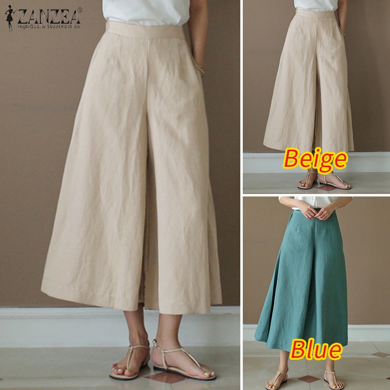 Quần dài Zanzea ống rộng thời trang Hàn Quốc cá tính cho nữ