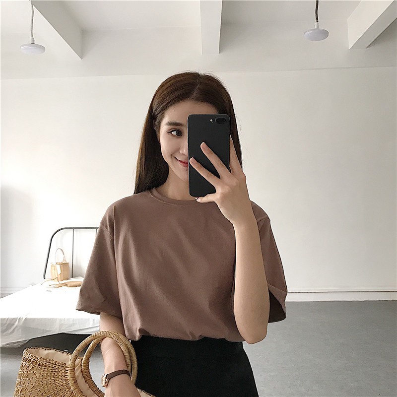 Xiaozhainv [Đế Giảm Giá 151fashionsale1 10K] Áo Thun Xiaozh Tay Ngắn Phong Cách Hàn Quốc Cho Nữ