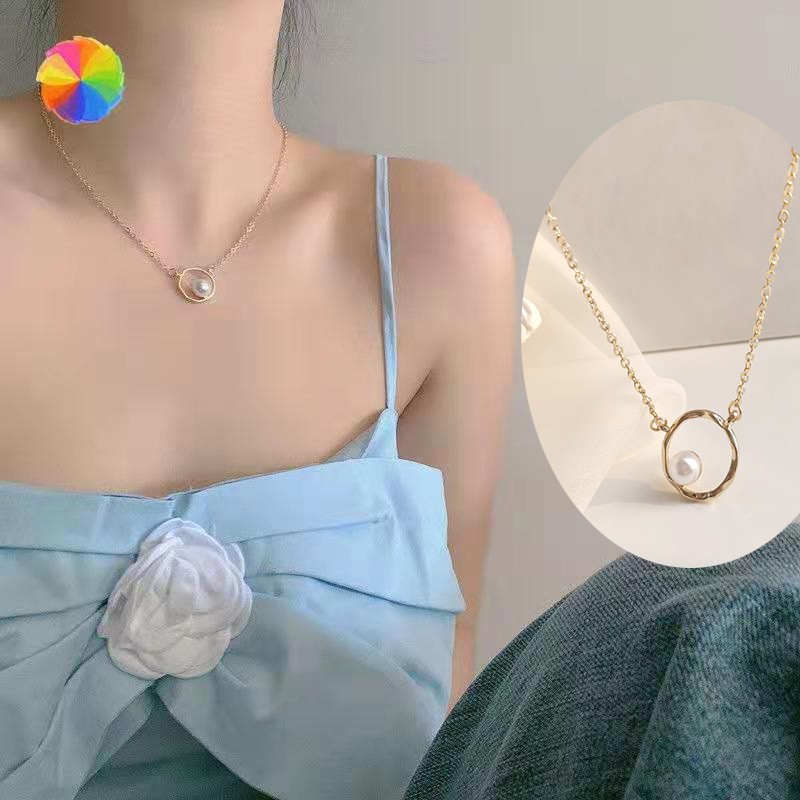 vòng cổ Đính Ngọc Trai Kiểu Dáng Thanh Lịch Cho Nữ