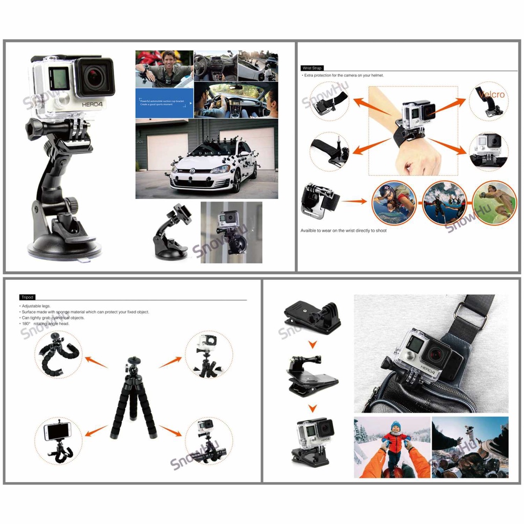 Bộ phụ kiện máy ảnh hành trình GoPro Xiaomi Yi - GS41 OMCSDIXX | BigBuy360 - bigbuy360.vn
