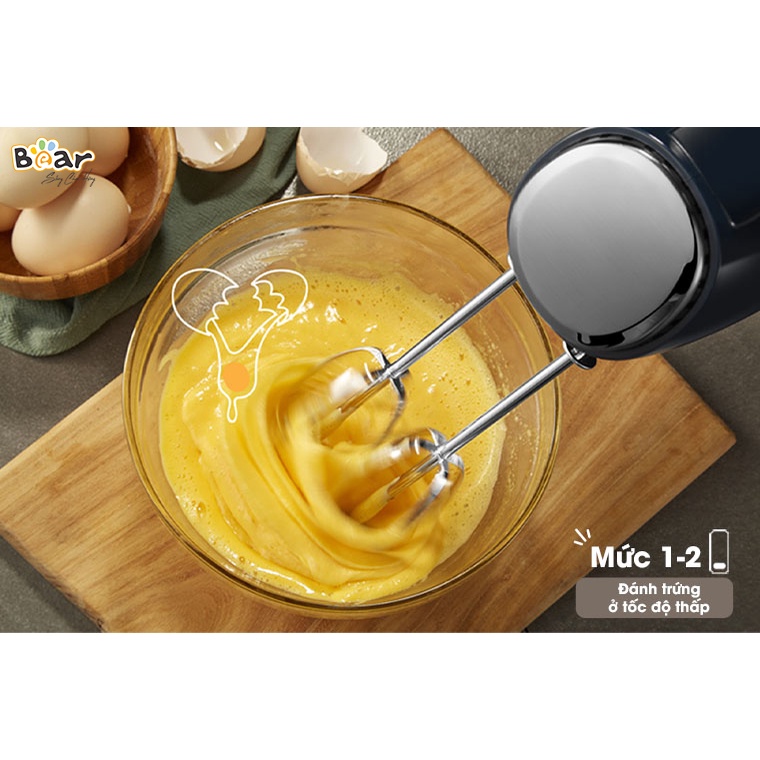 Máy đánh trứng và trộn bột cầm tay Bear HM-B01V1 tiện lợi tích hợp 2 chức năng