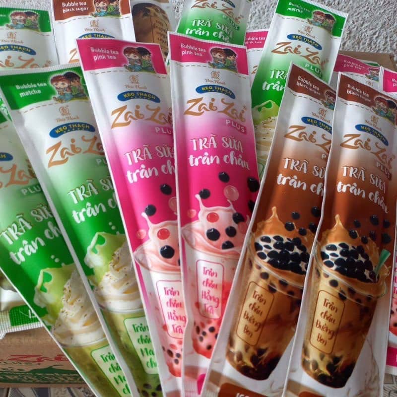 [ Ăn vặt ngon ] 100g Kẹo thạch Zaizai vị Caramen/ vị trà sữa trân châu plus ăn ngon mát giải nhiệt ngày hè