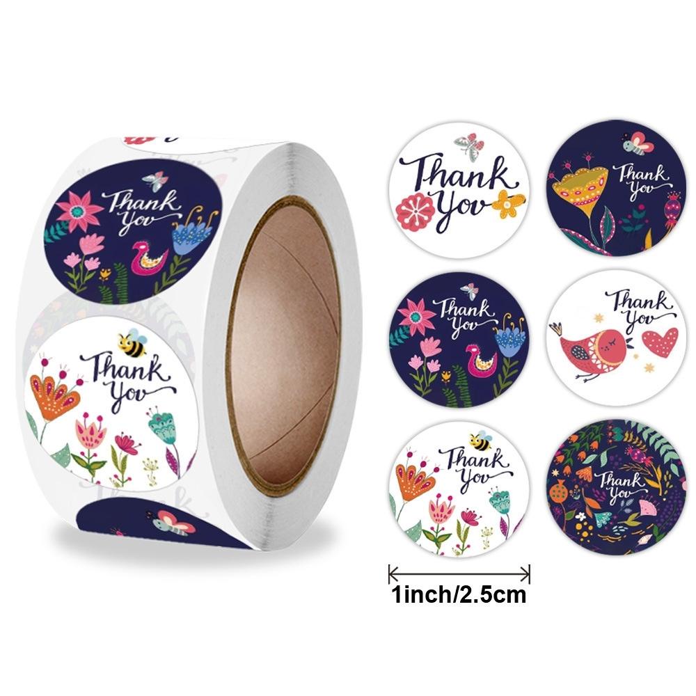 Cuộn 500 nhãn dán sticker Pison dễ thương, hình dán cute cảm ơn, khen thưởng trang trí đáng yêu văn phòng phẩm