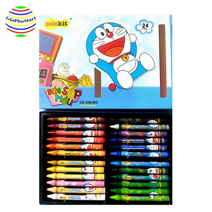 Bút sáp màu Colokit Doremon - Hộp 24 Cây