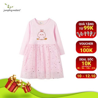 Váy đầm dài tay cho bé gái Jumping Meters HT3