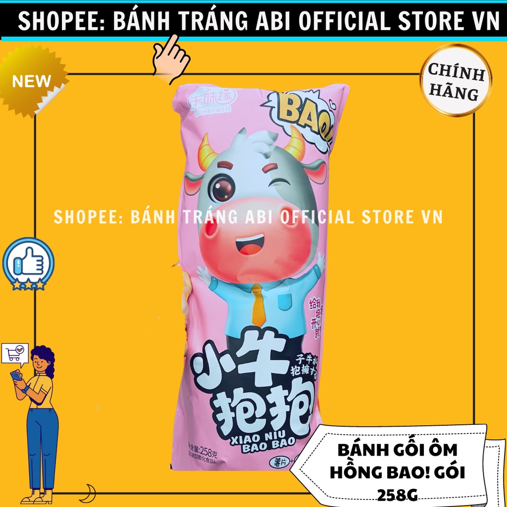 BÁNH SNACK HÌNH BAO GỐI CHO BÉ 3 MÀU 258G/1 GÓI