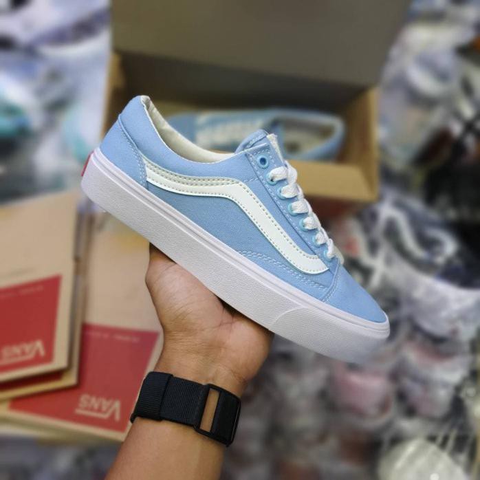 Giày Thể Thao Vans Màu Xanh Da Trời Size 36-40 Cho Nữ