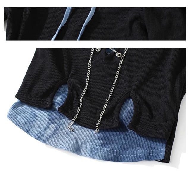 Áo Thun Croptop Tay Ngắn Dáng Ôm Phối Dây Xích Thiết Kế Độc Đáo Thời Trang Mùa Hè Cá Tính Cho Nữ