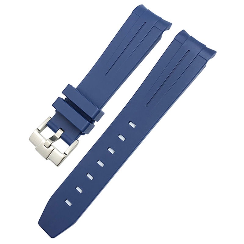 Dây Đeo Đồng Hồ Bằng Cao Su Silicone Đầu Cong 20mm 21mm 22mm Cho Omega x swatch Seamaster Planet Ocean Rolex