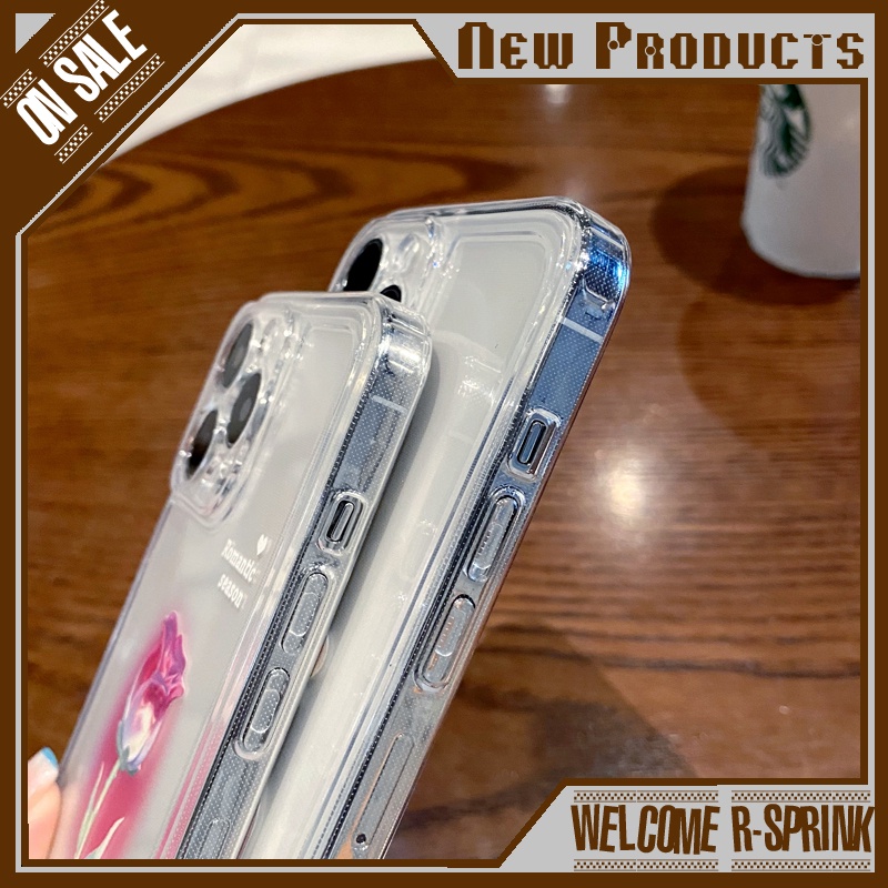 Ốp Điện Thoại Trong Suốt Hình Hoa Tulip Cho 6/7/8/plus/x/xs/xr/xsmax/11/11promax/12/12pro/12promax/13/13pro/13promax/14PRO