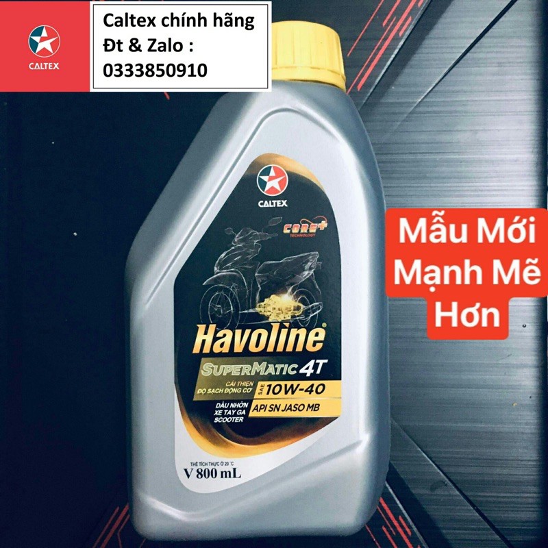 Nhớt xe ga gốc khoáng Caltex Havoline SuperMatic4T 10w40 [ 800ml ]