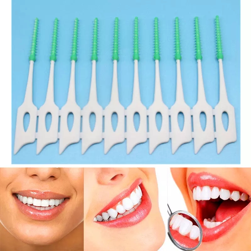 [Hàng mới về] Set 20 cây chải kẽ răng silicon mềm chăm sóc răng miệng cho người lớn