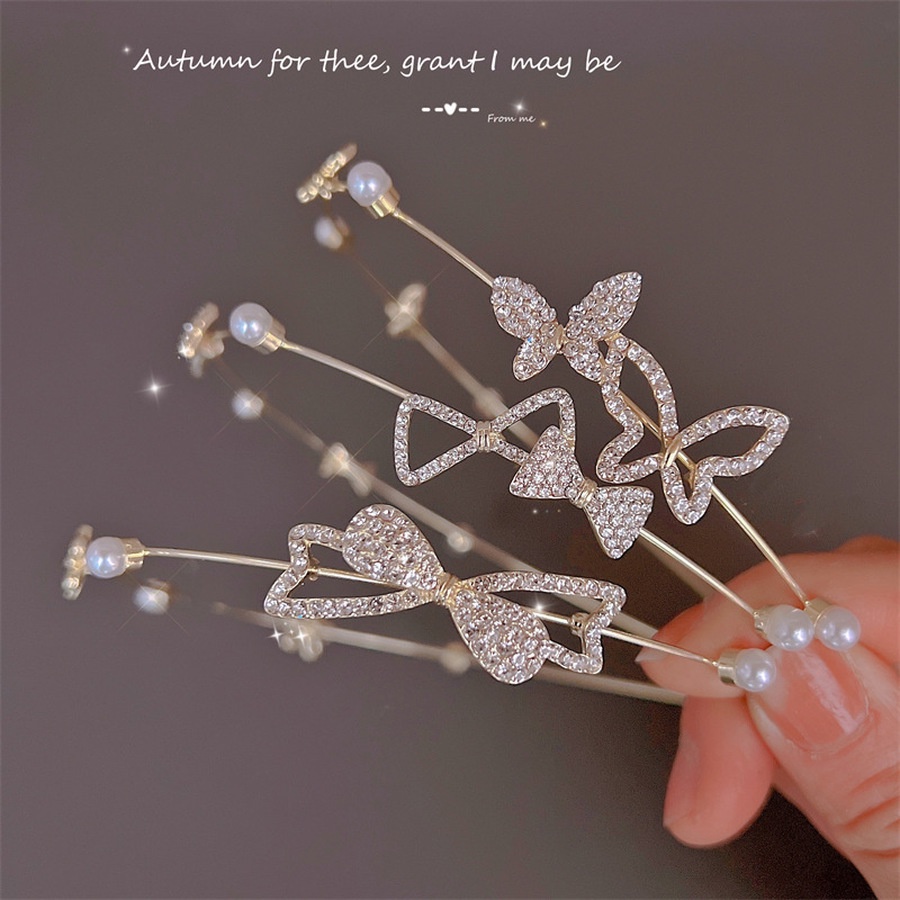 Băng Đô Cài Tóc Bằng Hợp Kim Đính Đá Và Ngọc Trai Dễ Thương