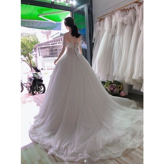 VÁY CƯỚI TRẮNG KIM SA VẢY