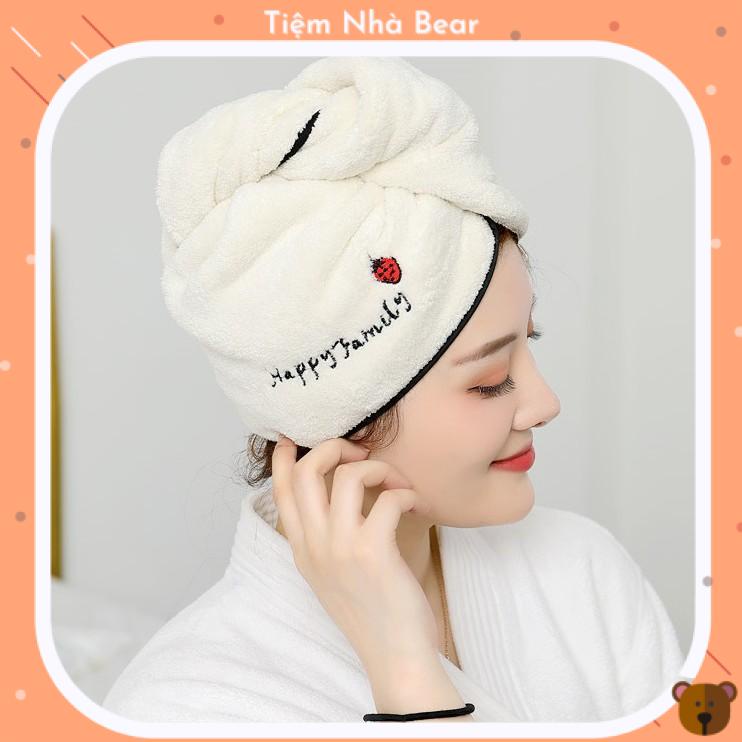 Khăn Quấn Tóc Khăn Ủ Khô Tóc Siêu Thấm Khô Nhanh