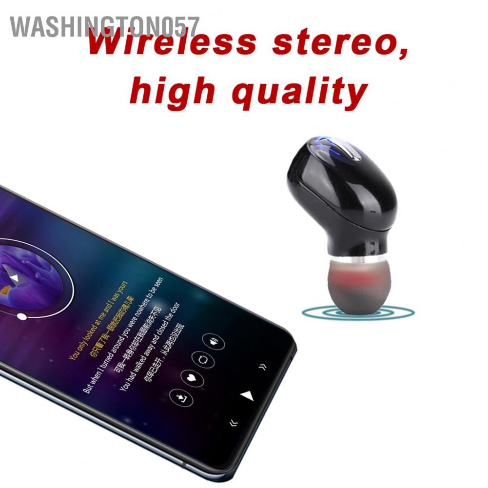 Hàng Hot Tai nghe Bluetooth không dây thể thao mini Tai nghe đa năng Tai nghe nhét tai Hàng giao ngayWashington057