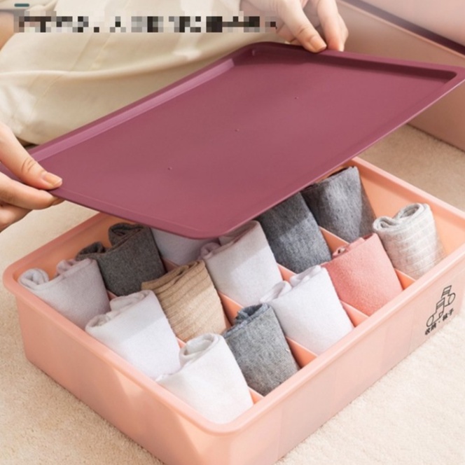 [Hàng mới về] Hộp đựng Đồ lót nhiều ngăn Gọn gàng - Hộp đựng phụ kiện ABS có nắp đậy Deco Phòng