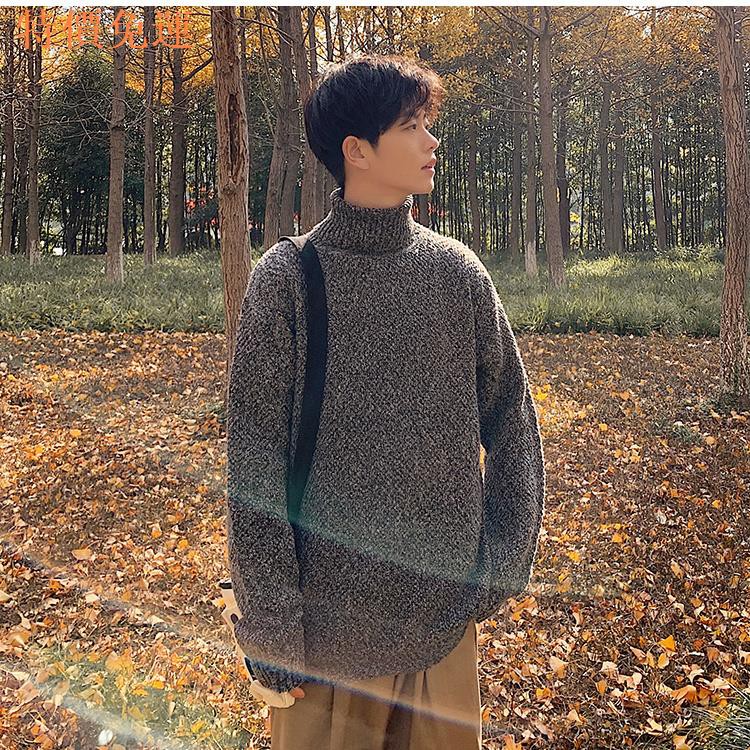 Áo Sweater Dệt Kim Cổ Lọ Dáng Rộng Phối Nhung Dày Cá Tính Cho Nam | BigBuy360 - bigbuy360.vn