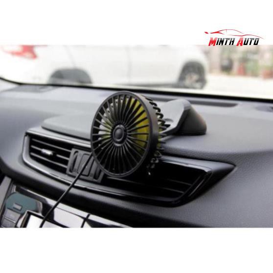 [ Hàng mới về ] quạt đôi mini 12v cắm tẩu usb trên ô tô - quạt siêu mát cực thơm Minh Thu Auto | BigBuy360 - bigbuy360.vn