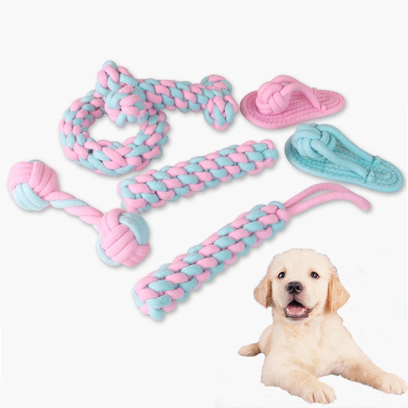 Đồ Chơi Nhai Gặm Dây Thừng Cotton Cao Cấp Cho Chó Mèo