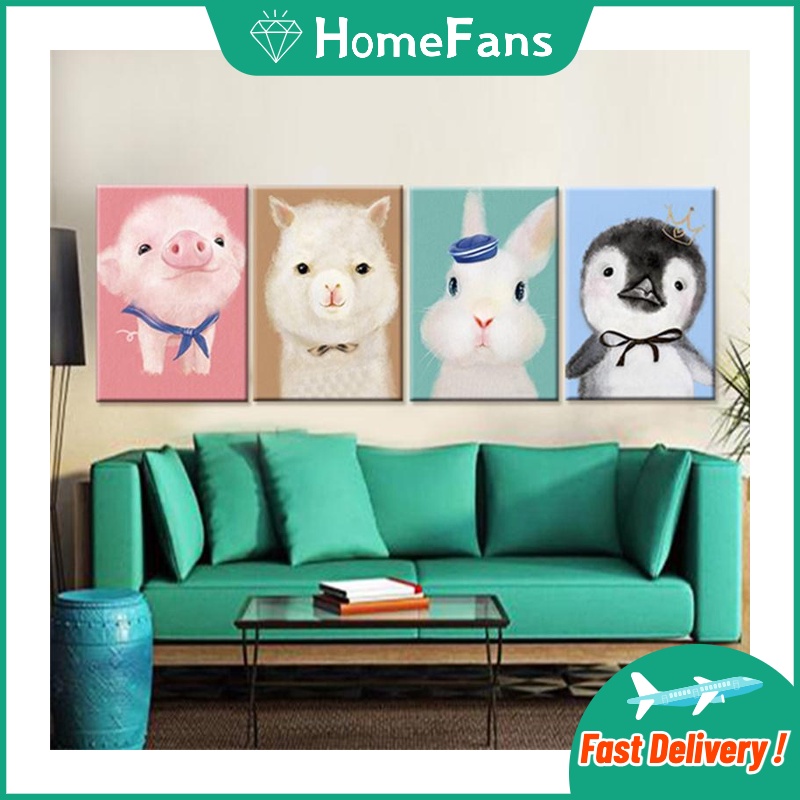 Bộ Tranh Đính Đá 5D Tự Làm 30x40cm Hình Động Vật Xinh Xắn