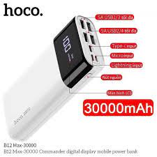 ✅giảm giá - Pin Sạc Dự Phòng 30000mAh Hoco B12 Max Chính Hãng Hỗ Trợ Sạc Nhanh 5A Max, Đầu Ra 4 Cổng USB