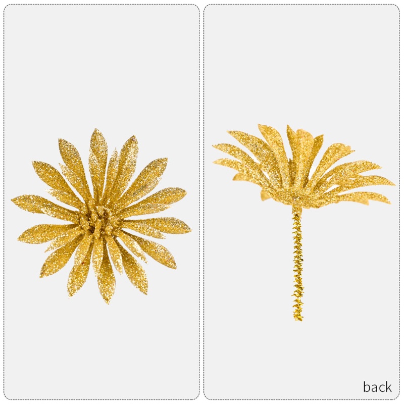 Set 6 hoa giả lấp lánh tiện dụng để trang trí vòng hoa giáng sinh DIY