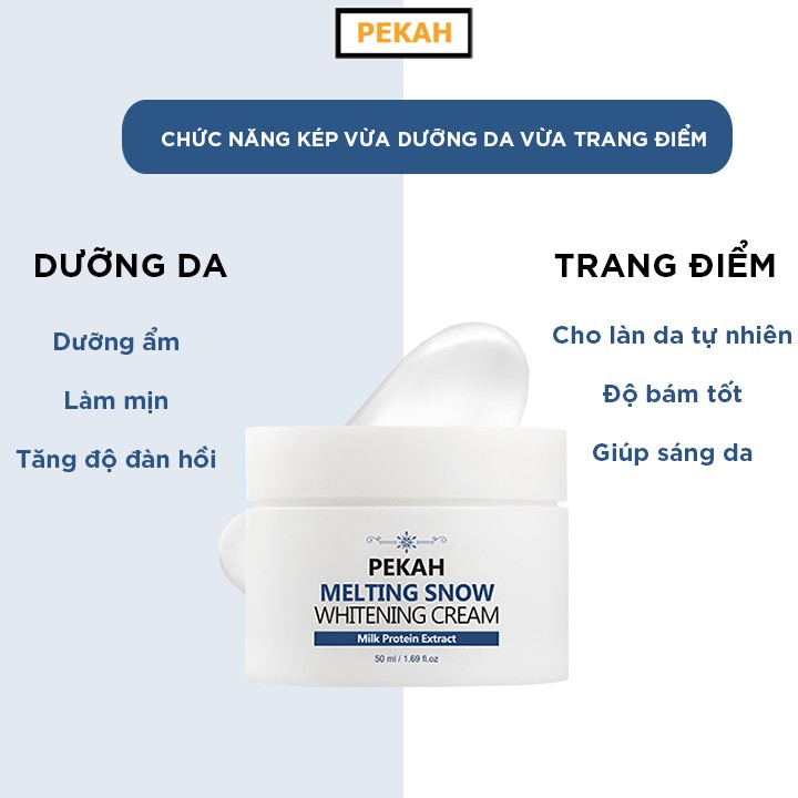 [Mã BMLT30 giảm đến 30K đơn 299K] Kem Dưỡng Trắng Nâng Tone Da PEKAH Melting Snow Whitening Cream 50ml