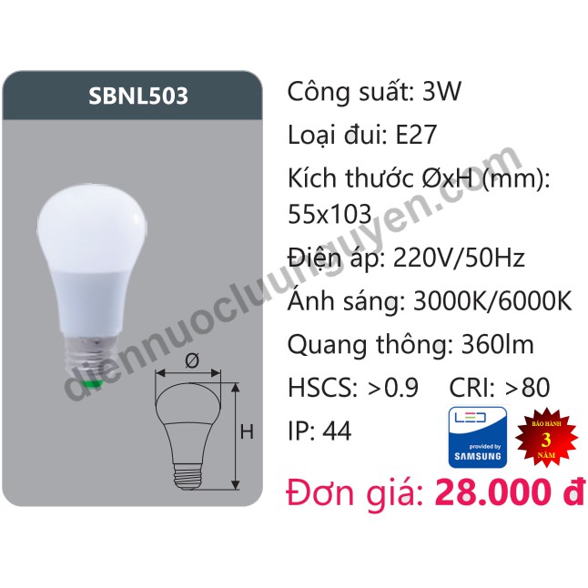 Bóng Đèn Led Búp Duhal - 3w - 5w - 9w