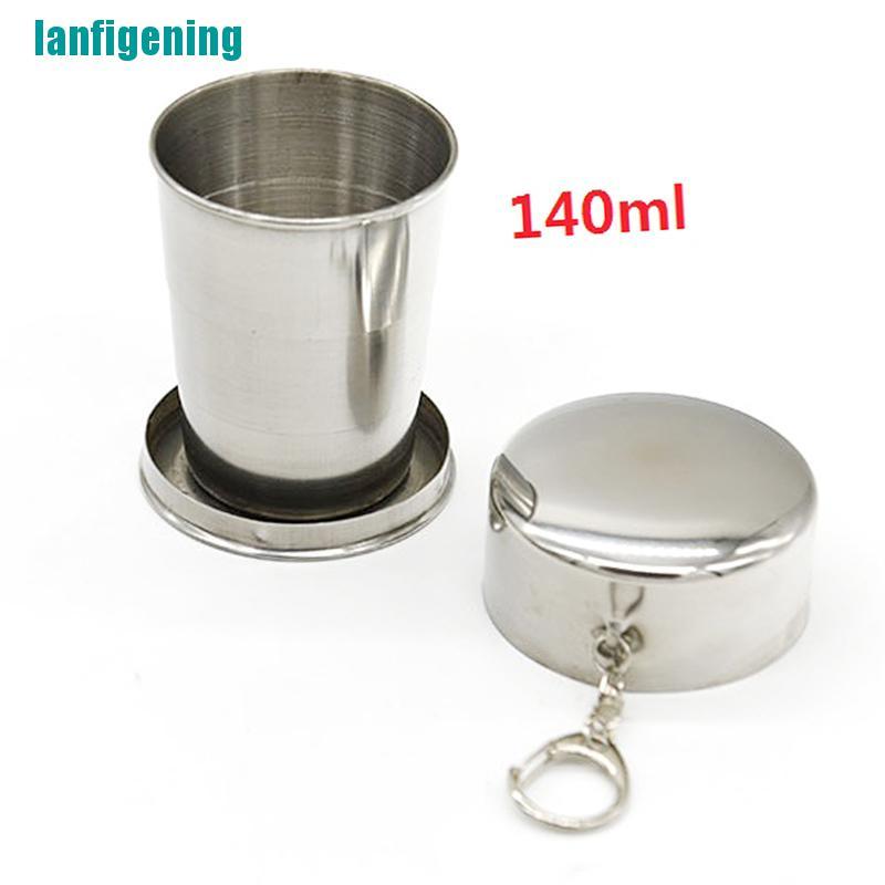 Cốc Uống Nước Inox Gấp Gọn 140ml Đi Du Lịch Tiện Dụng