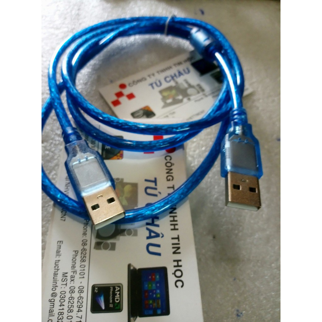 Cáp USB Link - 2 đầu đực USB - Cáp dài 1.5 M (Màu xanh)
