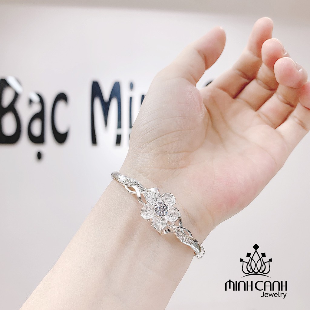 Vòng Tay Bạc Nữ Hoa 5 Cánh Đính Đá Nhiều Màu - Minh Canh Jewelry