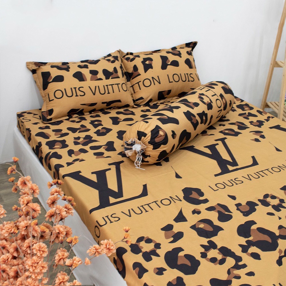Ga Gối Cotton Poly | 1 Ga + 2 Vỏ Gối Nằm Mẫu Dior