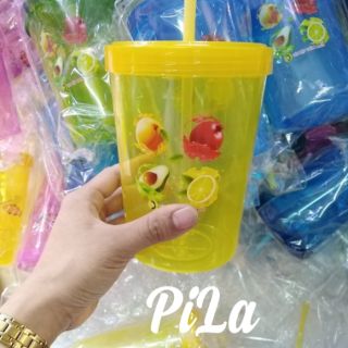 Ly Nhựa Chịu Nhiệt An Toàn, Ly Ống Hút Trong 1 Lít, 500ml