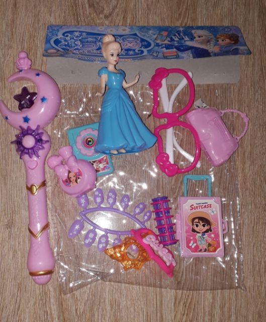 Sét Bộ đồ chơi trang điểm bằng nhựa kèm gậy có nhạc và đèn Led tặng kèm pin