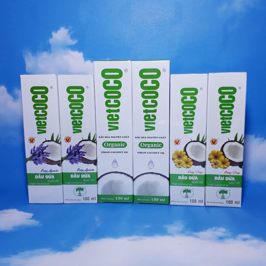 Dầu Dừa Vietcoco Hữu Cơ 100% Nguyên Chất Ép Lạnh Làm Đẹp Chai Vòi Xịt 130ml
