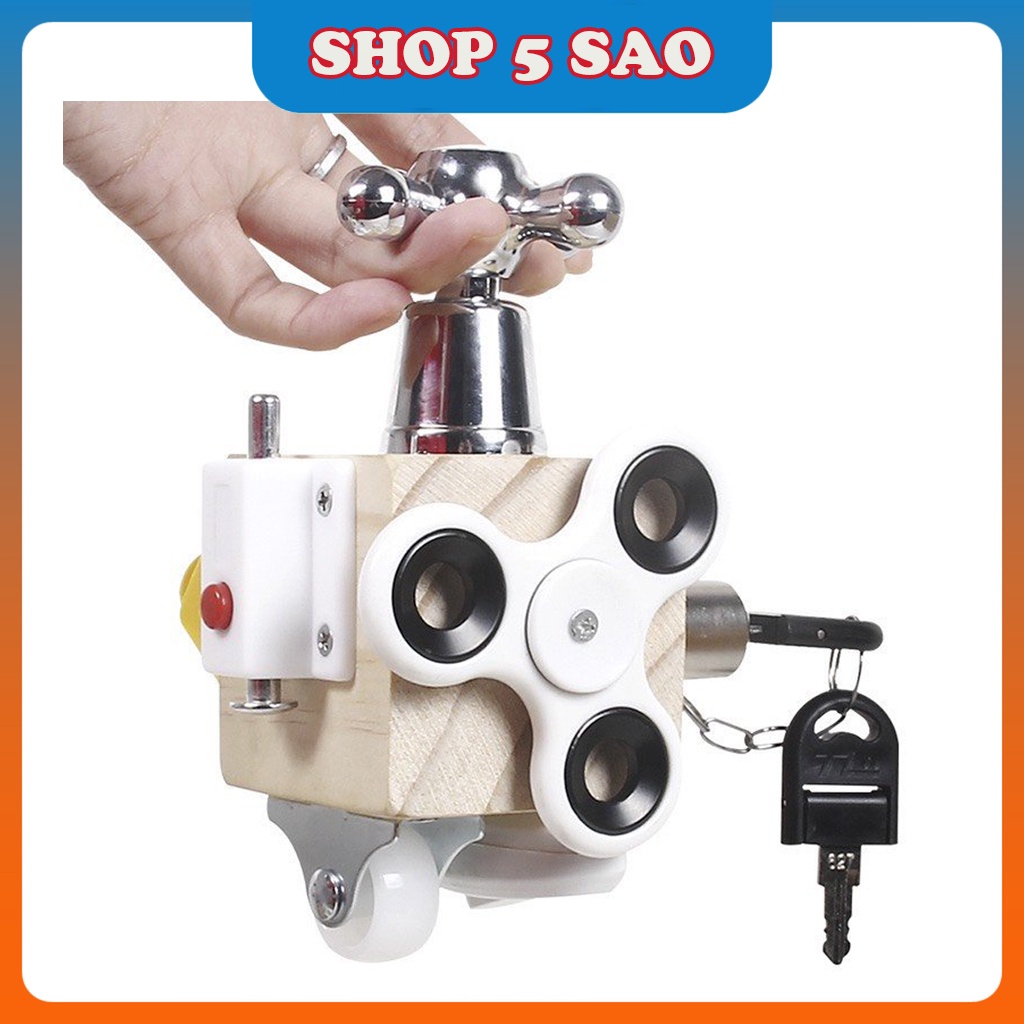 Hộp Bận Rộn Busy Cube Chất Liệu Gỗ Tự Nhiên An Toàn Cho Bé